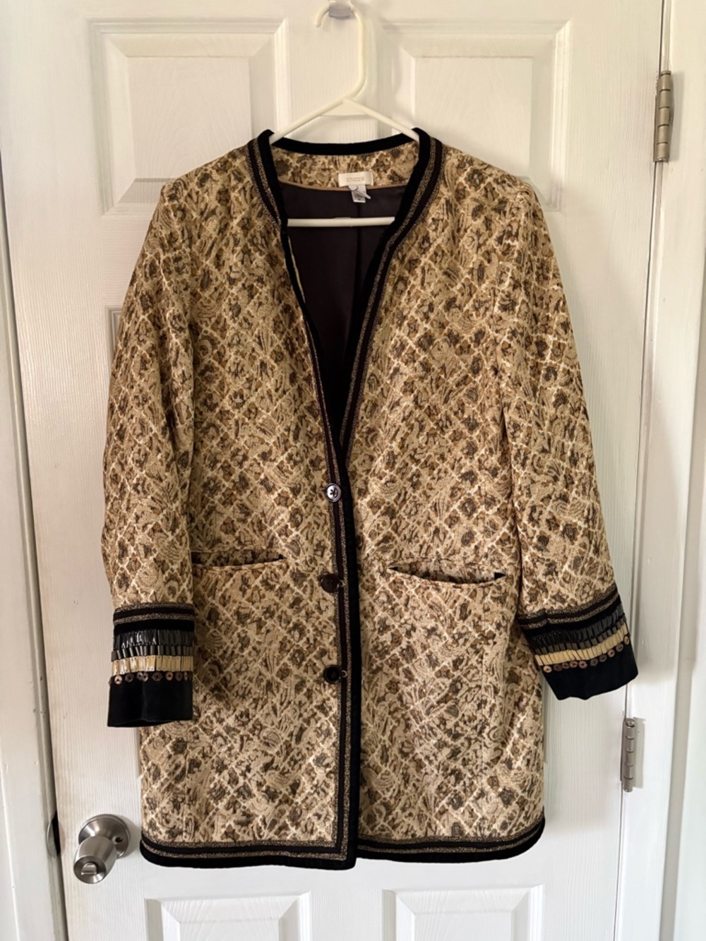 Chico’s Tapestry Jacket Embellished Cuff Statement Blazer Boho Luxe 1 - Picture 8 of 8